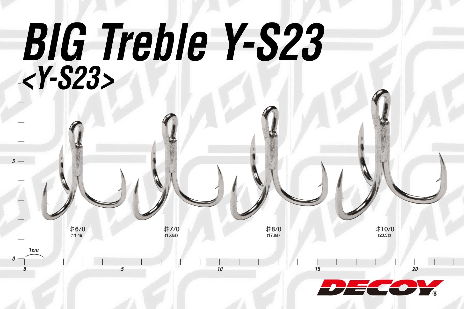Decoy Y-F55 Treble Hook Light Jigging Treble Hooks Size 1/0 (2723)